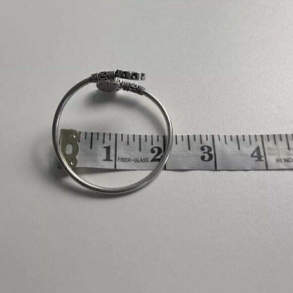 NATIVE AMERICAN 925 STERLING SILVER Navajo Stamped BRACELET Pink/Ruby - Picture 10 of 10